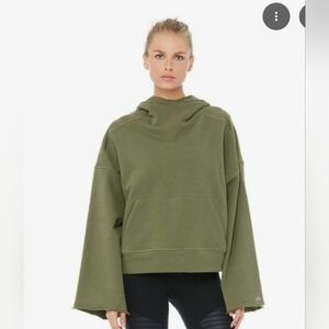ALO Yoga Olive Green Hoodie Low Key
